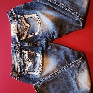 Miss Me mid rise easy cropped distressed jeans 34 x 26